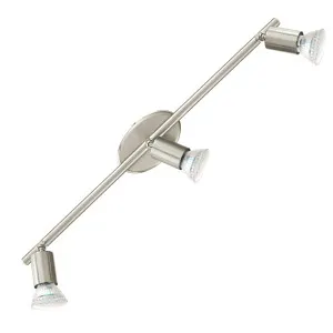 Eglo Buzz LED Satin Nickel Adjustable GU10 Spotlight - Cool White 3 Light by Eglo, a LED Lighting for sale on Style Sourcebook