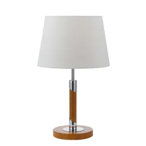 Telbix Belmore Timber Table Lamp With Linen Shade Teak by Telbix, a Table & Bedside Lamps for sale on Style Sourcebook