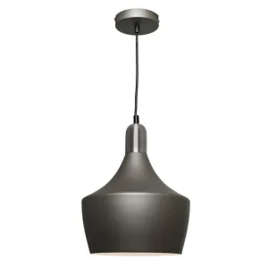 Bevo 1 Light Pendant Light Charcoal with Satin Chrome by Cougar, a Pendant Lighting for sale on Style Sourcebook