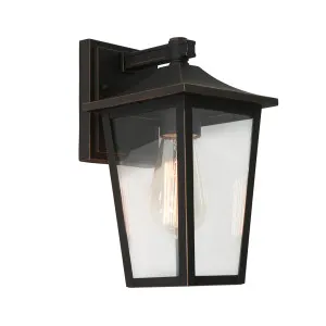 Cougar York Lantern Style E27 Exterior Wall Light IP43 Bronze by Cougar, a Outdoor Lighting for sale on Style Sourcebook