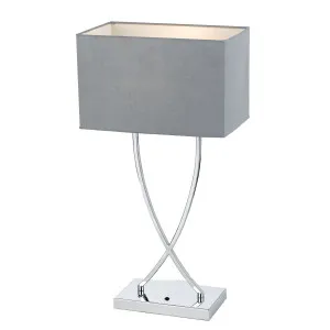 Jasmine Linen Shade Table Lamp Chrome by Telbix, a Table & Bedside Lamps for sale on Style Sourcebook