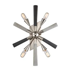 CLA Sputnik 4 Light Wooden Wall Light (E27) Grey Washed Wood by Compact Lamps Australia, a Wall Lighting for sale on Style Sourcebook