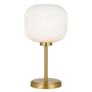 Telbix Bobo Rippled Glass Table Lamp (E27) Gold by Telbix, a Table & Bedside Lamps for sale on Style Sourcebook