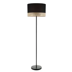 CLA Tambura Floor Lamp (E27) Black with Wood by Compact Lamps Australia, a Floor Lamps for sale on Style Sourcebook