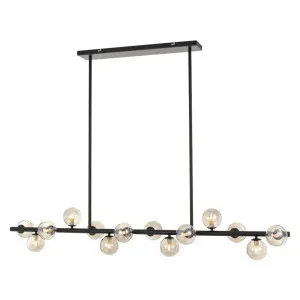 Telbix Moran 14 Light Medium Linear Pendant Black & Smoke by Telbix, a Pendant Lighting for sale on Style Sourcebook