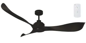 Eagle 56" Energy Efficient 3 Blade DC Ceiling Fan And Remote Control Black by Mercator, a Ceiling Fans for sale on Style Sourcebook