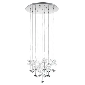 Eglo Pianopoli LED Chrome Crystal Pendant Light 15 Light Round by Eglo, a Pendant Lighting for sale on Style Sourcebook