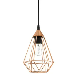 Eglo Tarbes Copper Cage Pendant Light 1 Light Small by Eglo, a Pendant Lighting for sale on Style Sourcebook