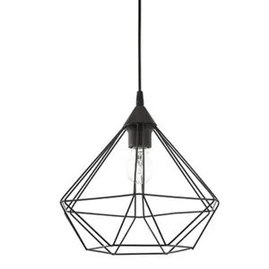 Eglo Tarbes Black Cage Pendant Light 1 Light Large by Eglo, a Pendant Lighting for sale on Style Sourcebook