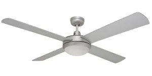 Martec Lifestyle 52" Ceiling Fan With 2 x E27 Light Brushed Aluminium by Martec, a Ceiling Fans for sale on Style Sourcebook