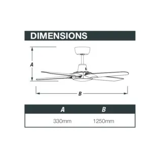 Spyda 4 Blade 50" Indoor/Outdoor Designer Ceiling Fan Satin White by Ventair, a Ceiling Fans for sale on Style Sourcebook