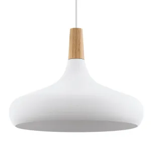 Eglo White Sabinar Pendant Light 400mm by Eglo, a Pendant Lighting for sale on Style Sourcebook