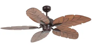 Cooya 52" ABS Moulded Leaf 5 Bladed Tropical Ceiling Fan Brown by Mercator, a Ceiling Fans for sale on Style Sourcebook