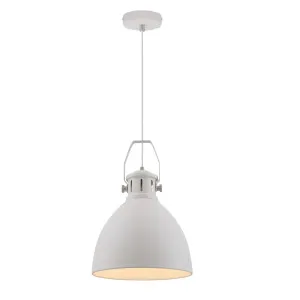 Telbix Fabrica Small Industrial Pendant Light White by Telbix, a Pendant Lighting for sale on Style Sourcebook