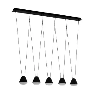 Eglo Palbieta Black and Clear Pendant Light 5 Light by Eglo, a Pendant Lighting for sale on Style Sourcebook