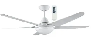 Randle / Bernie Deka 52" 1300mm Indoor/Outdoor Ceiling Fan With LED Light and Remote White - CCT by Deka, a Ceiling Fans for sale on Style Sourcebook