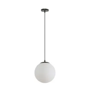 Domus Bubble 250 Opal Glass Pendant Light Edison Screw (E27) Black by Domus, a Pendant Lighting for sale on Style Sourcebook