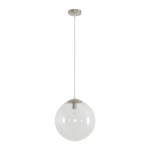 Domus Bubble 300 Clear Glass Pendant Light Edison Screw (E27) Satin Chrome by Domus, a Pendant Lighting for sale on Style Sourcebook