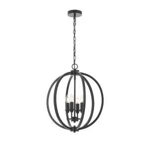 Telbix Kendall 4 Light Cage Metal Pendant Light (E14) Black by Telbix, a Pendant Lighting for sale on Style Sourcebook