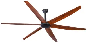 Hunter Pacific Big Fan 106" 6 Blade Industrial DC Ceiling Fan and Remote Matte Black with Natural Oak by Hunter Pacific, a Ceiling Fans for sale on Style Sourcebook