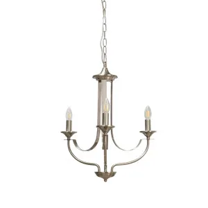 Satin Chrome Fiorentino Hoodshire Chandelier (E14) 3 Light by Fiorentino, a Chandeliers for sale on Style Sourcebook