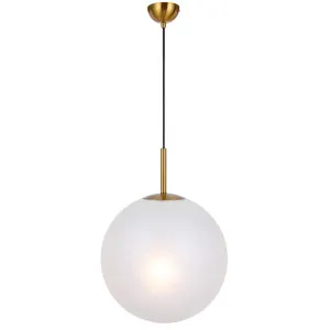 Antique Gold Telbix Bally Alabastro Glass Ball Pendant Light 400mm by Telbix, a Pendant Lighting for sale on Style Sourcebook