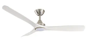 ThreeSixty 52" Spitfire DC Ceiling Fan with Brushed Nickel Motor and 18W CCT LED Light White Wash Blades by ThreeSixty, a Ceiling Fans for sale on Style Sourcebook