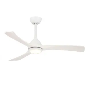 Claro Sleeper 56" Solid Timber DC Ceiling Fan With Dimmable LED CCT Light and Remote White by Claro, a Ceiling Fans for sale on Style Sourcebook