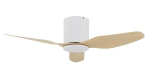 Fanco Studio 42" (1066mm) Smart Low Profile ABS Blade DC Ceiling Fan & Remote White & Beechwood by Fanco, a Ceiling Fans for sale on Style Sourcebook