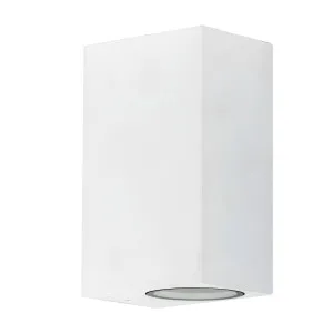 White Havit Accord Square Exterior Up/Down Wall Light GU10 IP54 10W LED Tricolour by Havit, a Outdoor Lighting for sale on Style Sourcebook