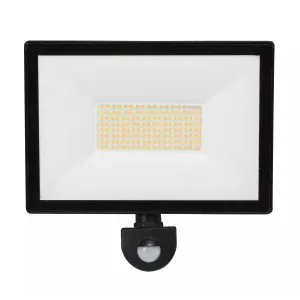 Black Martec Opal LED Tricolour Flood Light with Sensor IP44 50W by Martec, a Outdoor Lighting for sale on Style Sourcebook