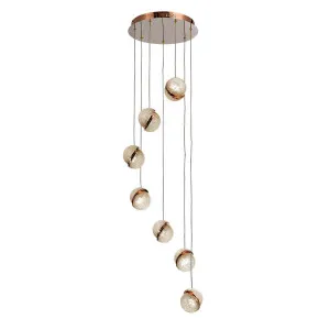 Luxsion Lighting Gold Uranus CCT LED Crystal Pendant Light 7 Light by Luxsion Lighting, a Chandeliers for sale on Style Sourcebook