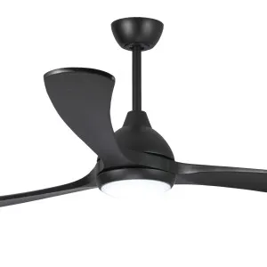 Fanco Sanctuary DC 70" Solid Timber Blade Indoor/Outdoor Ceiling Fan with 24W CCT LED Light and Remote Black by Fanco, a Ceiling Fans for sale on Style Sourcebook