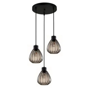 Smoke CLA Tulip Wine Glass Pendant (E27) 3 Light Cluster by Compact Lamps Australia, a Pendant Lighting for sale on Style Sourcebook