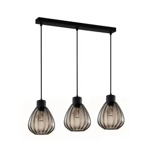 Smoke CLA Tulip Wine Glass Pendant (E27) 3 Light Bar by Compact Lamps Australia, a Pendant Lighting for sale on Style Sourcebook