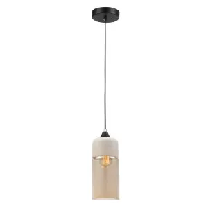 CLA Casa White & Amber Glass Pendant (E27) Oblong by Compact Lamps Australia, a Pendant Lighting for sale on Style Sourcebook