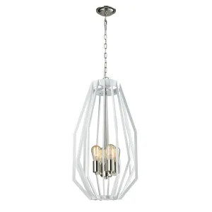 White Gamba Cage Pendant (E27) 4 Light by Compact Lamps Australia, a Pendant Lighting for sale on Style Sourcebook