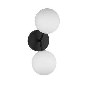 Fiorentino Pasadena 2 Light Aluminium and Opal Interior Up/Down Wall Light (G9) Black by Fiorentino, a Wall Lighting for sale on Style Sourcebook