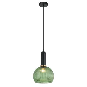 CLA Vintaj Ribbed Wine Glass Pendant (E27) Green by Compact Lamps Australia, a Pendant Lighting for sale on Style Sourcebook