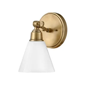 Hinkley Arti Medium Adjustable Wall Sconce w/Opal Glass Heritage Brass by Hinkley, a Wall Lighting for sale on Style Sourcebook