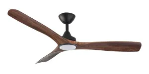 ThreeSixty Spitfire 52" DC Ceiling Fan with 18W CCT LED Light and Remote Black & Walnut by ThreeSixty, a Ceiling Fans for sale on Style Sourcebook