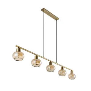 Telbix Marbell 5 Light Bar Pendant Antique Brass by Telbix, a Pendant Lighting for sale on Style Sourcebook