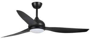 Claro Whisper DC 58" Ceiling Fan with CCT LED Light and Remote Black by Claro, a Ceiling Fans for sale on Style Sourcebook