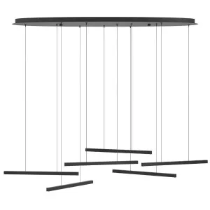 Eglo Lindoza 6 Light Warm White LED Pendant Light Black by Eglo, a Pendant Lighting for sale on Style Sourcebook