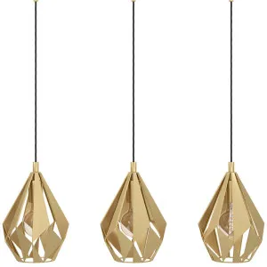 Eglo Carlton Bar Pendant Light Matte Brass by Eglo, a Pendant Lighting for sale on Style Sourcebook