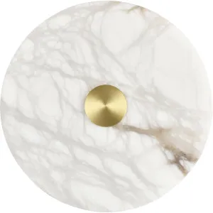 Calibo Bower Modern Alabaster Stone 200mm Round Wall Light Brass by Calibo, a Outdoor Lighting for sale on Style Sourcebook