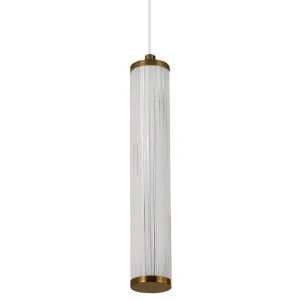 Calibo Charm 1 Light LED Pendant Light Brass by Calibo, a Pendant Lighting for sale on Style Sourcebook