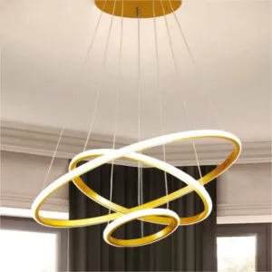 Vencha Crown 3 Ring Modern LED Pendant Light Warm White - Gold by Vencha, a Pendant Lighting for sale on Style Sourcebook