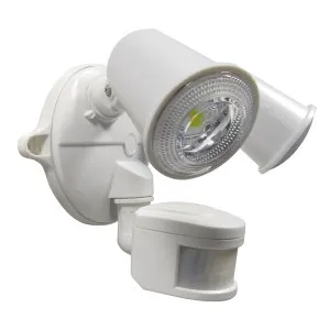 20W LED Double Adjustable Exterior Spotlight With Sensor White by Housewatch, a Outdoor Lighting for sale on Style Sourcebook