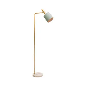 Mercator Addison Floor Lamp With Brushed Brass Metalware And White Marble Base Matt Jade by Mercator, a LED Lighting for sale on Style Sourcebook